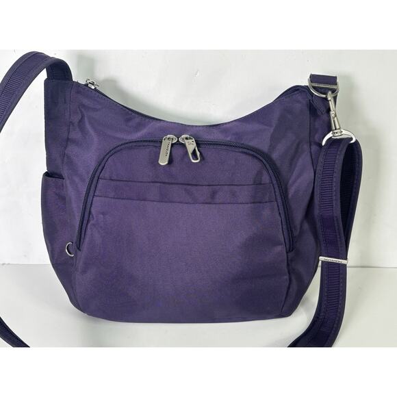 Travelon Anti-Theft Classic Crossbody Bucket Bag Purple Travel Vacation - Picture 2 of 16